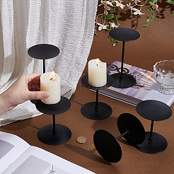 鉄製燭台3袋  キャンドルホルダー  コラム  ブラック  完成品：90x70mm  90x103mm  90x155mm  3個/セット&nbsp;DIY-WA0001-11