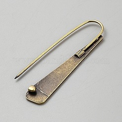亜鉛合金の安全ピン  キルトピン  アンティークブロンズ  72x18.5x5mm&nbsp;JEWB-WH0030-78E