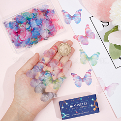 180Pcs 9 Style Two Tone Polyester Fabric Wings Crafts Decoration&nbsp;FIND-SC0004-16