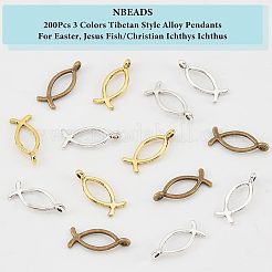 90pcs15スタイルチベットスタイルアロイペンダント  アンティークシルバー  6個/スタイル&nbsp;TIBE-NB0001-12