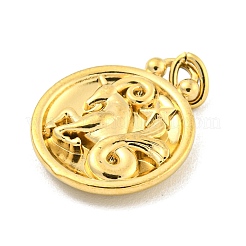 304ステンレススチールペンダントラインストーンセッティング  星座とラウンド  山羊座  20.5x17x3.5mm  穴：3.5x2mm  0.9mmのラインストーンに適する&nbsp;LS-STAS-O009-01J-G