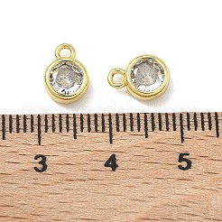 Brass with Clear Cubic Zirconia Pendants&nbsp;KK-I476-12G