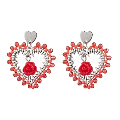 3Pairs Alloy Glass Stud Earrings&nbsp;EJEW-MZ00372