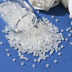双円錐abカラーメッキ環境に優しい透明アクリルビーズ  クリアAB  4x4mm  穴：1mm  約16600個/500g&nbsp;TACR-A003-4mm-22