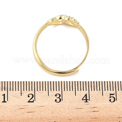 Brass Micro Pave Cubic Zirconia Adjustable Finger Rings for Women&nbsp;RJEW-C132-07G
