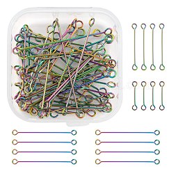 60Pcs 3 Style Ion Plating(IP) 304 Stainless Steel Eye Pins&nbsp;STAS-LS0001-62MC