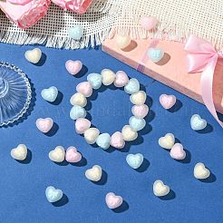 45Pcs 3 Colors Rubberized Style Opaque Acrylic Beads&nbsp;OACR-CJ0002-56