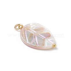 Natural Freshwater Shell Carved Leaf Pendants&nbsp;PALLOY-JF04190