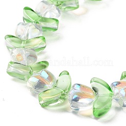 電気メッキ透明ガラスビーズ連売り  チューリップ  クリアAB  6.5~9x9~14x4~5.5mm  穴：1mm  約29個/連  15.71''（39.9センチメートル）&nbsp;LAMP-H061-02G