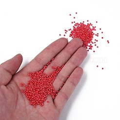 11/0 チェコ不透明ガラスシードビーズ  光沢のある  ラウンド  クリムゾン  2.2x1.5mm  穴：0.7mm  約500 G /袋&nbsp;SEED-N004-003B-22