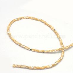 天然トロチッドシェル/トロカスシェルビーズ連売り  オーバル  小麦  3x3mm  穴：1mm  約135~140個/連  15.7インチ&nbsp;SSHEL-R037-23