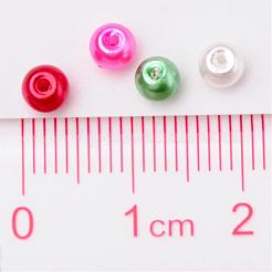 クリスマスミックスパールカラーのガラスパールビーズ  ミックスカラー  4mm  穴：1mm  約400個/袋&nbsp;HY-X006-4mm-05