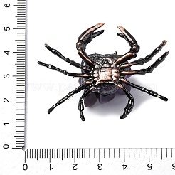 天然アメジスト彫刻ディスプレイ装飾  ホームオフィスデスク用  カニ  55x40mm&nbsp;PW-WG5F0B7-01