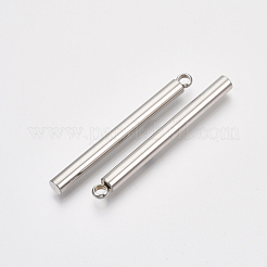 変色しにくい201ステンレススチールの大きなペンダント  バー  ステンレス鋼色  55x5mm  穴：3mm&nbsp;STAS-S079-102P