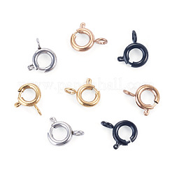 8個4色304ステンレススチールスプリングリング留め金  ミックスカラー  6x1.6mm  穴：1.6mm  2個/カラー&nbsp;STAS-TADJ001-09