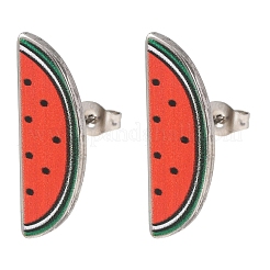 Printed 304 Stainless Steel Stud Earrings&nbsp;EJEW-Z171-02P