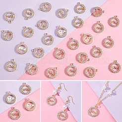 30Pcs Zinc Alloy Crystal Rhinestone Pendants&nbsp;RB-PH0001-20