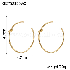 304ステンレススチールスタッドピアス  ラウンド  イオンプレーティング（ip）  14KGP本金メッキ  47x47mm&nbsp;STAS-OY010-65G