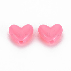 不透明なポリスチレンプラスチックビーズ  ハート  ミックスカラー  9.5x11x5mm  穴：2mm  約1700個/500g&nbsp;KY-I004-20