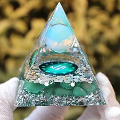 オルゴナイトピラミッド樹脂エネルギー発生器  レイキの天然アメジストチップが入っており、ホームオフィスのデスクの装飾に最適です。  乙女座  60x60x60mm&nbsp;PW-WG82346-11
