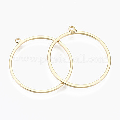 真鍮チャーム  ニッケルフリー  リング  18KGP本金メッキ  28x25x1mm  穴：1.6mm&nbsp;KK-N231-177-NF