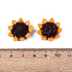 手作りランプワークビーズ  ヒマワリ  ココナッツブラウン  21~23x21~23x17.5~18.5mm  穴：0.8~1.6mm&nbsp;LAMP-Q039-07A