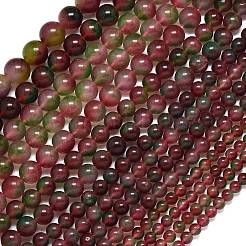天然石マレーシアジェイドビーズ連売り  染め＆加熱  ラウンド  インディアンレッド  8mm  穴：1mm  約48個/連  15.08''~15.16''（38.3~38.5センチメートル）&nbsp;G-B165-C03-8mm