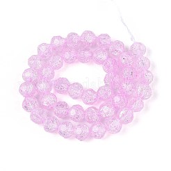 Transparent Crackle Glass Beads Strands&nbsp;GLAA-N053-8mm-08