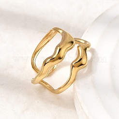 304 Stainless Steel Cuff Open Rings&nbsp;STAS-H259-03G