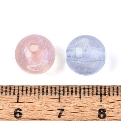 透明なアクリルビーズ  ラウンド  グリッターパウダー付き  ミックスカラー  10mm  穴：2mm  約925個/500g&nbsp;OACR-N148-03A