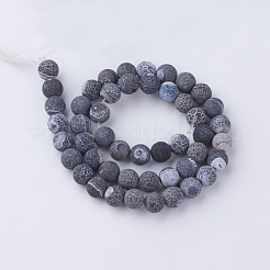 Natural Fire Crackle Agate Bead Strands&nbsp;G-S216-10mm-01