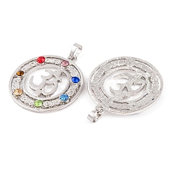 Chakra Alloy Micro Pave Rhinestone Pendants&nbsp;G-NH0025-07P