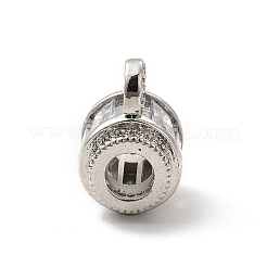 Rack Plating Brass Pave Clear Cubic Zirconia Tube Bails&nbsp;KK-G457-01P