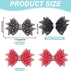 ポリエステル靴のバックルクリップ  取り外し可能な花輪の靴の装飾  蝶結び  ミックスカラー  110mm&nbsp;HJEW-HY00079