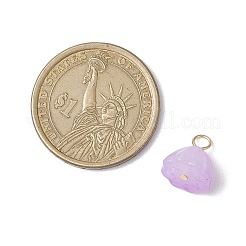 アクリル蓮のペンダント  304ステンレススチールループ付き  スミレ  12x10.5x8mm  穴：2.5mm&nbsp;PALLOY-JF02712-04