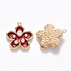Brass Enamel Pendants&nbsp;KK-T049-052G-03-NF