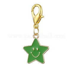 Star with Smiling Face Alloy Enamel Pendant Decooration&nbsp;HJEW-JM01965