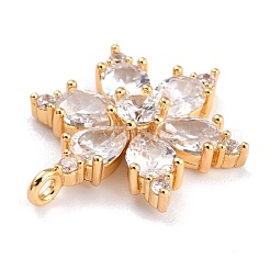Brass Micro Pave Clear Cubic Zirconia Pendants&nbsp;ZIRC-L097-036G