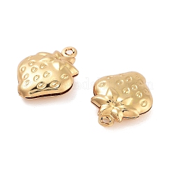 316サージカルステンレスペンダント  18KGP本金メッキ  野菜と果物シリーズの魅力  苺  15x11x4mm  穴：1mm&nbsp;STAS-B072-06G-03