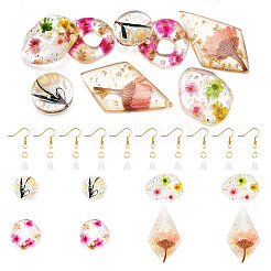 DIY Dried Flower inside Resin Dangle Earring Kits&nbsp;DIY-TA0010-83