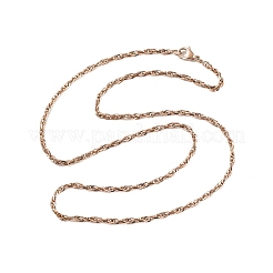 3MM 304 Stainless Steel Rope Chain Necklaces for Women&nbsp;NJEW-B131-07RG