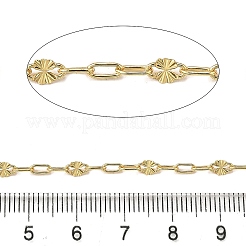 真鍮のテクスチャ加工を施したダップチェーン  ラックめっき  カドミウムフリー＆鉛フリー  長持ちメッキ  ハンダ付け  スプールで  18KGP本金メッキ  5x2x0.5mm&nbsp;CHC-C014-04G