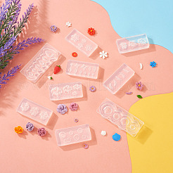 9Pcs 9 Style DIY Shell/Flower/Leaf/Feather Shape Earring Ornament Silicone Molds&nbsp;DIY-TA0004-28