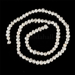 1 連売り天然養殖淡水真珠ビーズ 連売り  ポテト  桃パフ  3~4mm  穴：0.7mm  約97~99個/連  13.31~13.78インチ（33.8~35cm）&nbsp;PEAR-TA0001-47