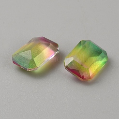 130 個のグラデーションカラー透明樹脂カボション  多面カット八角形  きいろ  13.5x10x5.5mm&nbsp;RESI-TAC0018-30E