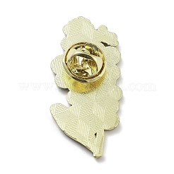 フラワーシリーズ 亜鉛合金エナメルピン  バックパックの服に合う金色のブローチ  ブルー  39x18mm&nbsp;JEWB-D069-03E