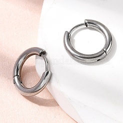 316f ステンレススチールフープピアス  リング  ステンレス鋼色  14x15x2.5mm&nbsp;EJEW-D341-01G-P
