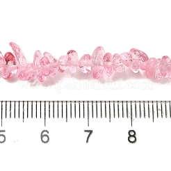 透明ガラスビーズ連売り  天然石風  ナゲット  ピンク  2.5~4x3~12x2~4mm  穴：0.5mm  30.71''（78センチメートル）&nbsp;GLAA-P060-01C-17