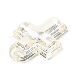 半透明の樹脂チャーム  宗教クロスチャーム  透明  36.5x26x7mm  穴：1.8mm&nbsp;LS-RESI-P022-01C