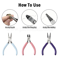 3Pcs 3 Styles 45# Steel Jewelry Pliers&nbsp;PT-FS0001-01